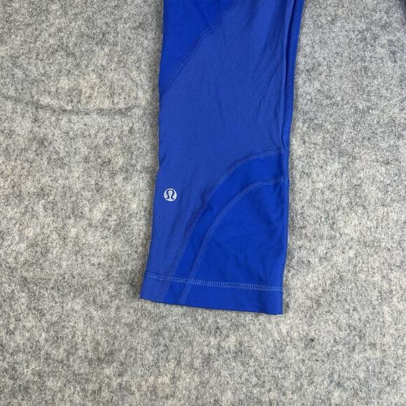 Lululemon Leggings Womens 6 Cropped 21" Blue Inspire Run Athletic Gym Workout - Picture 10 of 10